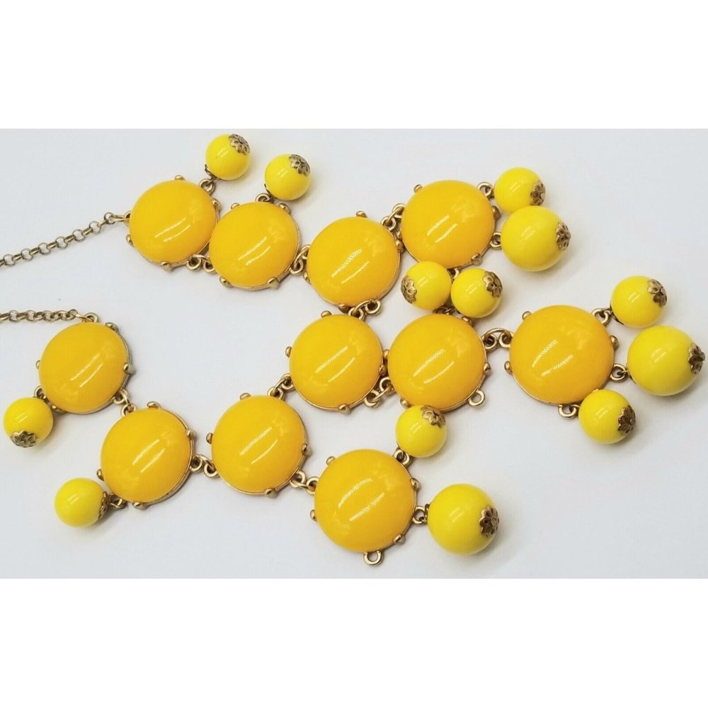 Bumblebee Yellow Acrylic Bubble Statement Necklace - image 7